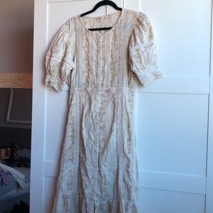 LoveShack Fancy Pale Yellow Maxi Dress